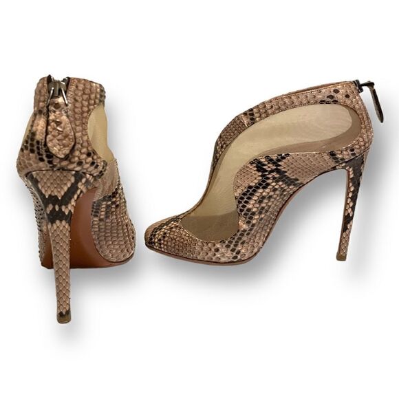 ALAÏA PARIS Mesh & Genuine Snakeskin Print Ankle Booties |Size: EU38| - Picture 9 of 12